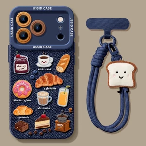 Ốp điện thoại bánh mì cao bồi dễ thương cho iPhone 17 16 15 14 13 12 11 Pro Max X Xr Xs Max 7 8 Plus SE2020