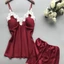 Hàng sẵn có Sling Quần short ren Phù hợp với Bộ đồ ngủ Ren hai mảnh Gợi cảm Cám dỗ Loungewear