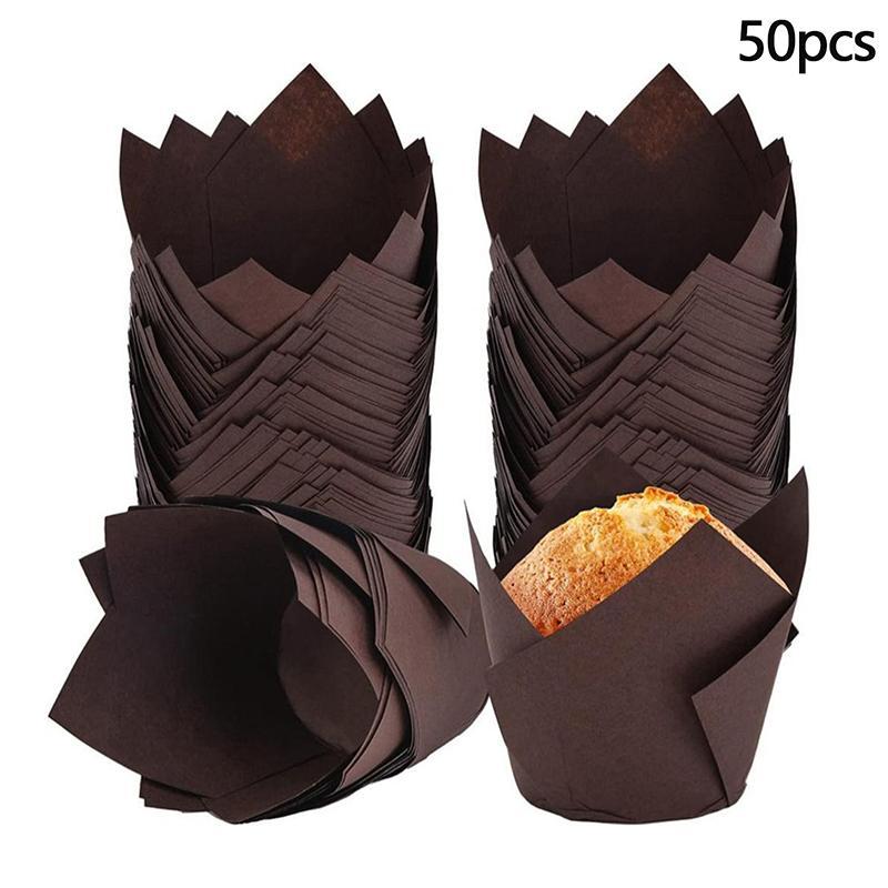 GOAY 50 Chiếc Muffin Cupcake Chống Dầu Cốc Giấy Cupcake Lót Nướng Muffin Cup Vỏ Bánh Cho Tiệc Tắm Sinh Nhật Việt Nam