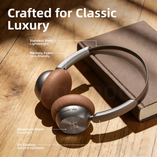 Tai nghe Bluetooth 5.3 không dây GOOJODOQ với điều khiển trực quan và trợ lý giọng nói, trọng lượng khoảng 92g