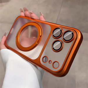 Ốp điện thoại khung từ PC mờ mạ điện cho iPhone 17 Pro Max 13 14 15 16 pro max Bảo vệ ống kính chống rơi Vỏ cứng bảo vệ điện thoại