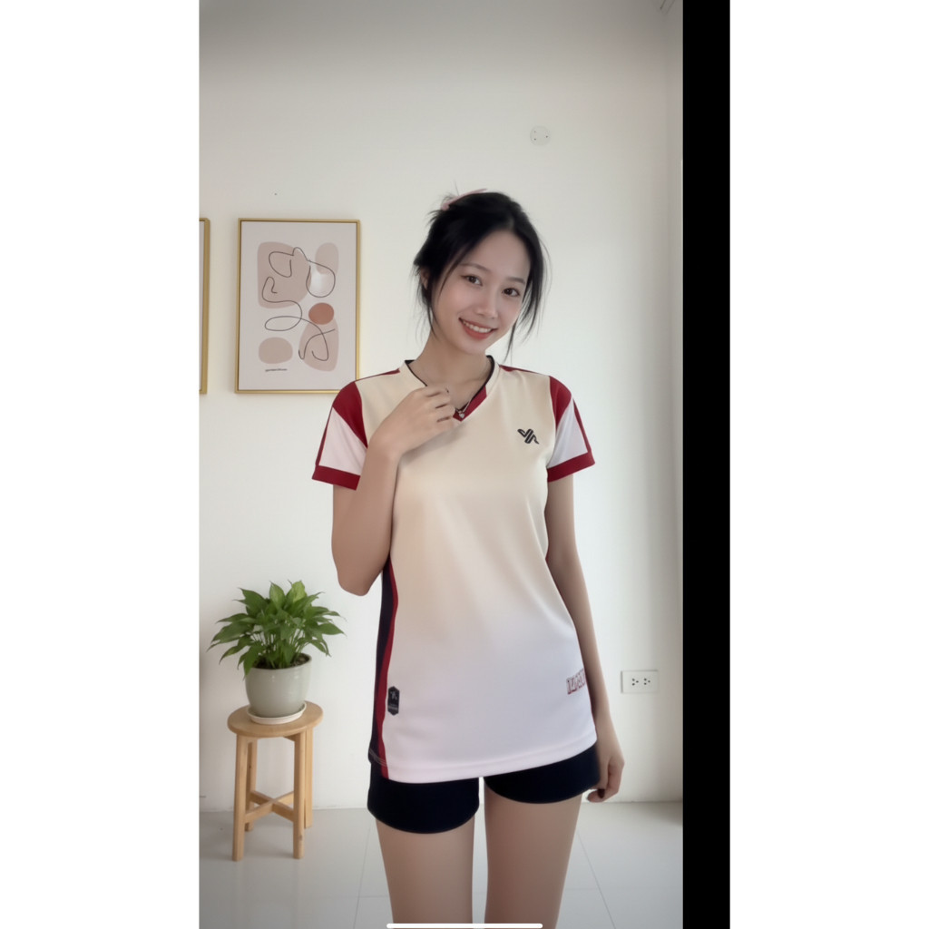 Bộ Quần Áo Bóng Chuyền Nam/Nữ A.mac KEM ,Đồ Bóng Chuyền Áo Thể Thao Chất Vải Mè Co Giãn , Có in Tên Số
