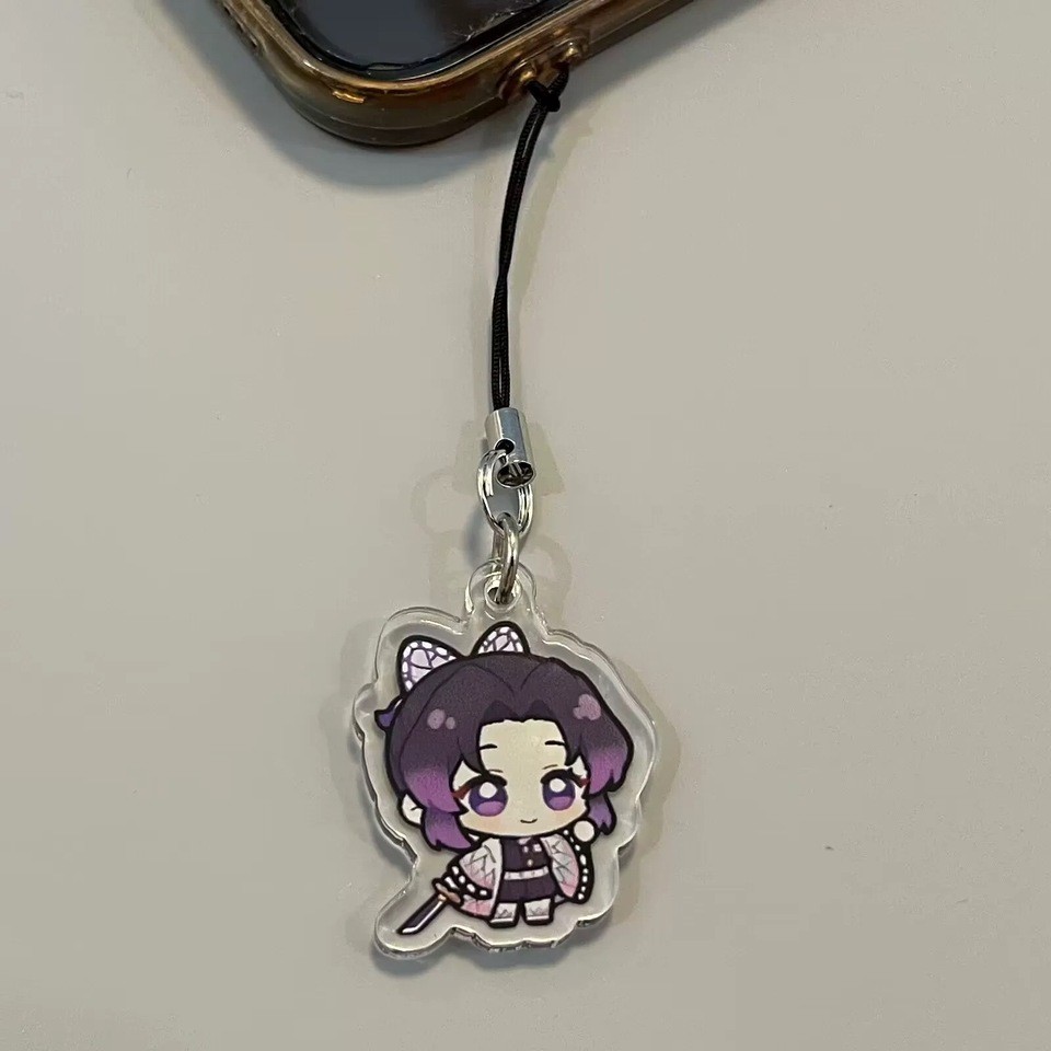 demon slayer anime mobile phone chain cute Zenitsu Tanjiro key chain Nezuko Tokitou Muichiro nine pillars key chain