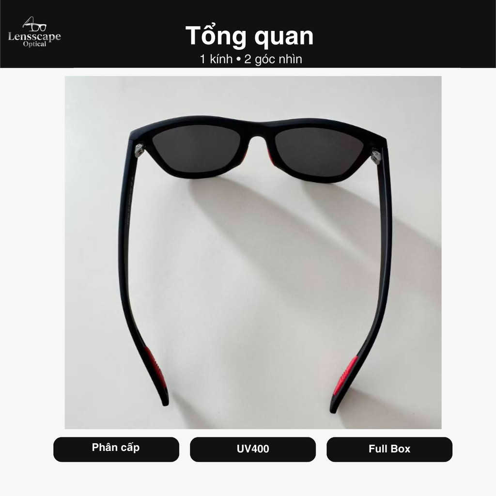 Kính râm phân cực UV400 lái xe nam – gọng TR90 nhẹ, tròng TAC giảm chói, form vuông