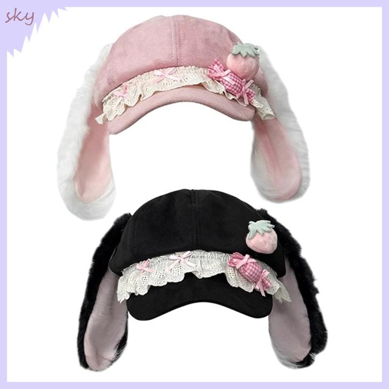 Mũ cosplay thỏ tai mềm cotton cho sự kiện và hàng ngày
