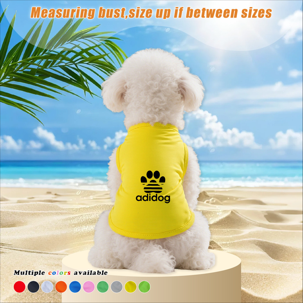 Áo vest thú cưng cỡ S-2XL, có thiết kế in chữ và chân, sự giàu có đầy màu sắc và thoáng khí cho mùa hè, Có thể sử dụng cả trong nhà và ngoài trời, và phù hợp với tất cả chó và mèo nhỏ.