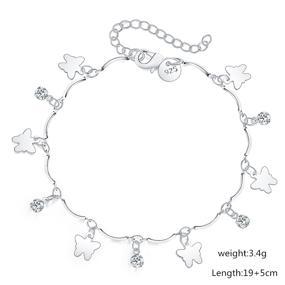 Vòng Tay Bạc 925 Nữ Zircon Hình Bướm - Trang Sức Thanhtags cho Đám Cưới và Ngày Thường