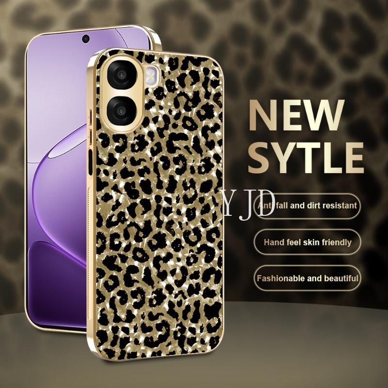 Ốp Lưng Cho OPPO A6 A6X A6s A6t Pro Leopard Print PC Backboard Mạ Điện Khung TPU Chống Rơi Điện Thoại