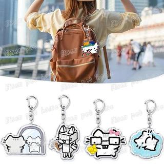 Móc khoá Mèo Dễ Thương Hoạt Hình Móc Khóa Cho Phụ Kiện Túi Ngộ nghĩnh Meme Kawaii Dâu Mèo Con Móc Khóa Nhẫn Trang Sức