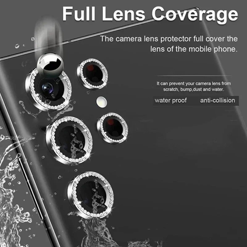 Ốp bảo vệ camera dành cho Samsung Galaxy A37/A57, vòng kim loại lấp lánh, kính bảo vệ ống kính