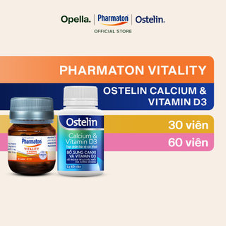 Ostelin Viên Uống Hỗ Trợ Bổ Sung Calcium & Vitamin D3 60 viên + Thực Phẩm Bảo Vệ Sức Khỏe Pharmaton Vitality 30 Viên