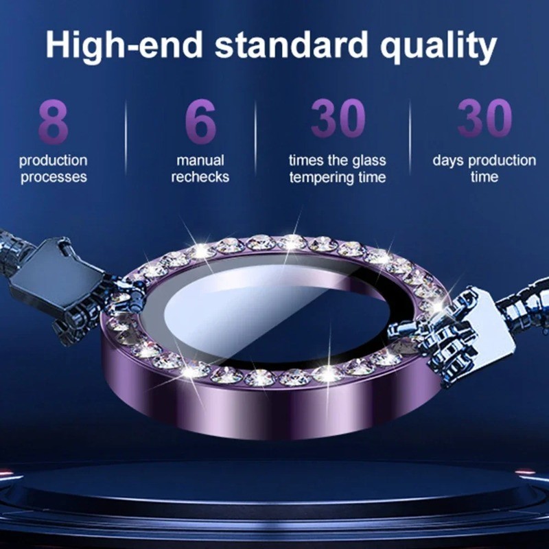 Dành Cho Samsung Galaxy Z Flip 7 Kim Cương Ống Kính Máy Ảnh Kính Cường Lực Cho Samsung Galaxy ZFlip 7 ZFlip7 Full Cover Kim Loại Camera Bảo Vệ Ống Kính Vòng Bao