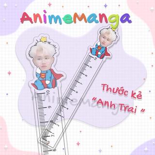 Thước kẻ anh trai caption boy dễ thương chất liệu acrylic mica trong suốt 10cm