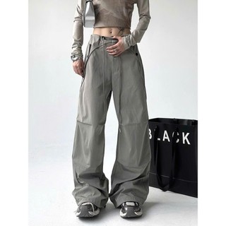 Quần Dù Ống Rộng Phong Cách Douyin Y2K Hottrend, Dây Rút Eo, 2 Size L & XL, Chính Hãng HoodieX