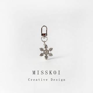 MISMEMO Phong Cách Mới Tinh Tế Kim Cương Bông Tuyết Móc Khóa Kim Loại Mặt Dây Chuyền Nữ Túi Chìa Khóa Mặt Dây Chuyền