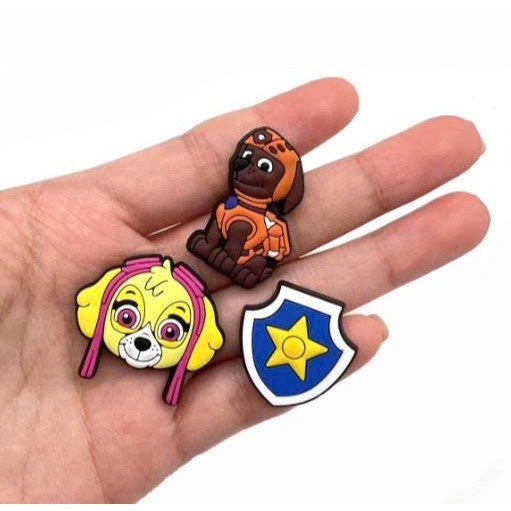 Set 12 Sticker/ Charm gắn dép chó cứu hộ vui vẻ
