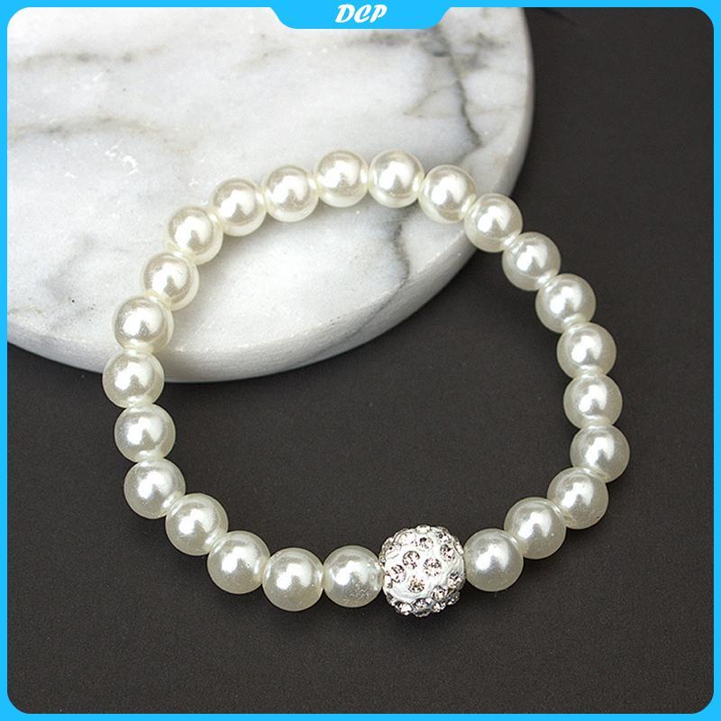 [Dcp] Cô dâu cưới thiết Rhinestone giả ngọc trai Vòng Cổ Vòng tay bông tai-3in1 Bộ [VN]