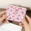 Hộp đựng thẻ tín dụng OLVIDO, Ví dây kéo mỏng nơ dễ thương, Ví đựng tiền xu di động nhẹ thời trang dành cho nữ Cô gái