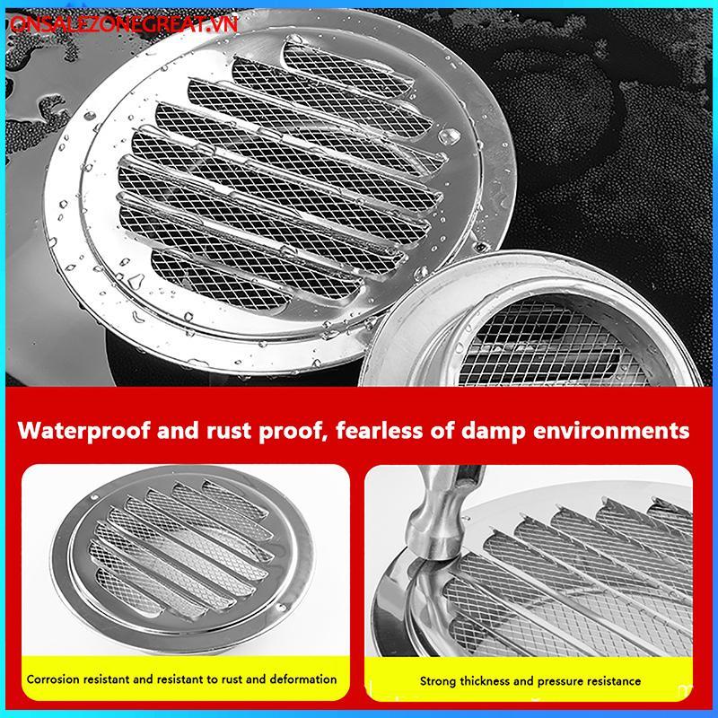 Ons 70 / 80 / 100 / 120 / 150MM Lưới tản nhiệt không khí tròn bằng thép không gỉ Bảo vệ côn trùng Nhà ngoại thất Tường Công cụ thông gió tại
