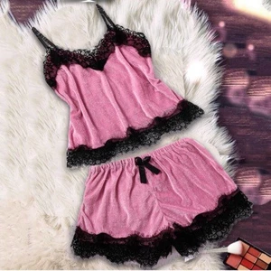 Nơ Sling Gợi Cảm Khâu Quần Short Bộ Đồ Ngủ Homewear Thời Trang Thoải Mái Phong Cách Ren