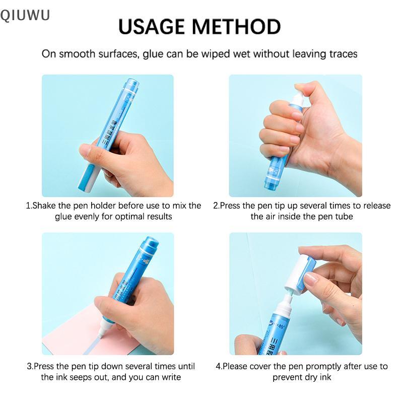 QIUWU Bút keo rắn dung tích lớn Bút keo khô nhanh ba mục đích DIY Keo siêu mạnh Sti Đồ dùng văn phòng phẩm.