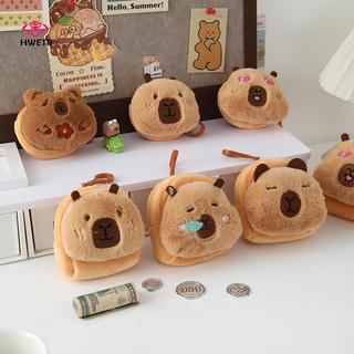 HWETR Sáng Tạo Mới Capybara Anime Sang Trọng Tiền Xu Thời Trang Kawaii Mini Ví Đựng Tiền Xu Tròn Hoạt Hình Túi Mặt Dây Chuyền
