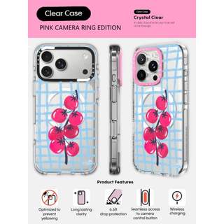 CASECASE X Tomatoes của Pink Light Studio Vỏ điện thoại PINK CAMERA RING EDITION Tác động Vỏ hút từ tính trong suốt cho IPhone 17 / 16 / 15 / 14 / 13 Pro Max Air với bao bì cao cấp