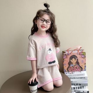 Set bé gái mùa hè dễ thương – Áo thun và quần short cotton mặc mát