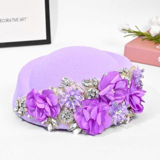 Mũ Turban NECKLACEMASK, Mũ trùm đầu nỉ mềm mại hoa thủ công, Vải không dệt thời trang Kim cương giả Mũ nồi thoáng khí cho bữa tiệc tối
