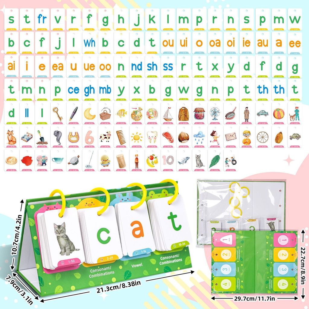 【🇻🇳Có sẵn kho】Trò chơi đánh vần Thẻ đánh vần Tiếng Anh Flipbook dành cho trẻ em Trò chơi đánh vần cho trẻ em Thẻ đánh vần cho trẻ mẫu giáo học trẻ