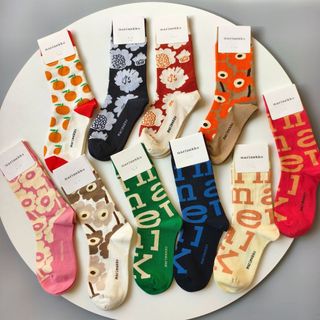 Ống tất nữ cotton retro họa tiết hoa, thiết kế sang trọng từ Marimekko Phần Lan