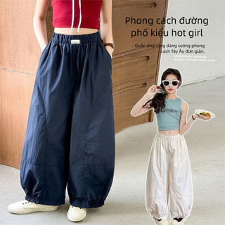 Quần ống rộng cho bé gái – Dáng lồng đèn phong cách Hàn Quốc, mỏng nhẹ, thời trang mùa hè
