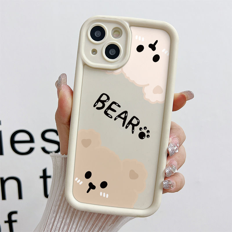 Ốp Lưng Cho Samsung Galaxy A07 A06 A05 A04 A03 A17 A16 A15 A14 A13 A25 A23 A22 A35 A33 A32 A31 A56 A55 A52 A51 A50 Chống Rơi Thiên Thần Thiết Kế Mắt Họa Tiết Gấu Dễ Thương JGS008