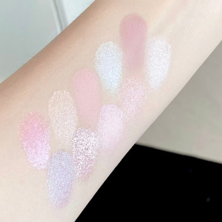 HYNTOOR Bảng Phấn Mắt Son Kem Màu Sắc Ngầu Với Lấp Lánh Satin Lì Màu Tím Và Phấn bắt sáng Lì