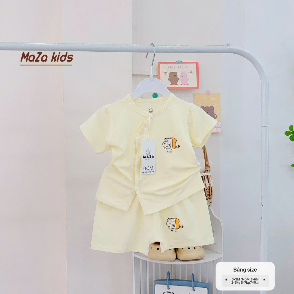 [A131 Mát-Mềm] Bộ quần áo cộc mùa hè chất liệu vải Modal cho bé 0-9 tháng