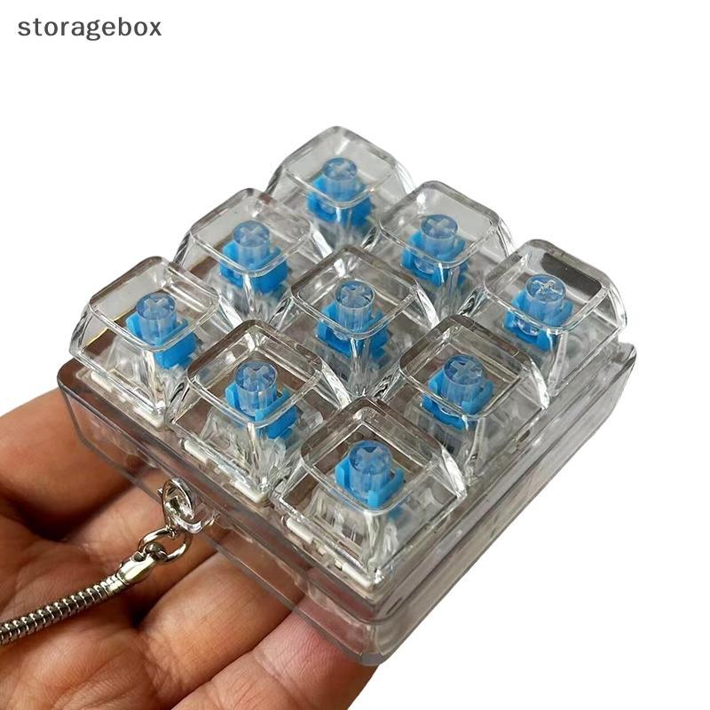 [Hộp lưu trữ] 4 / 9 Phím Bàn phím cơ Máy kiểm tra trục Bàn phím LED Đồ chơi chìa khóa Giảm căng thẳng DIY Fidget Nút Keycap Fidget Móc khóa Đồ chơi Quà tặng Đẹp