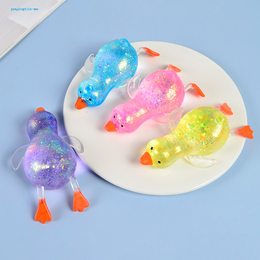 Poyingtis Di Động Giảm Căng Thẳng Bóp Vịt Lấp Lánh Đồ Chơi Giảm Căng Thẳng – Mini Mềm Co Giãn Fidget Để Giảm Lo Âu Chơi Tiệc Sinh Nhật Ủng Hộ Trẻ Em Người Lớn Quà Tặng Thư Giãn