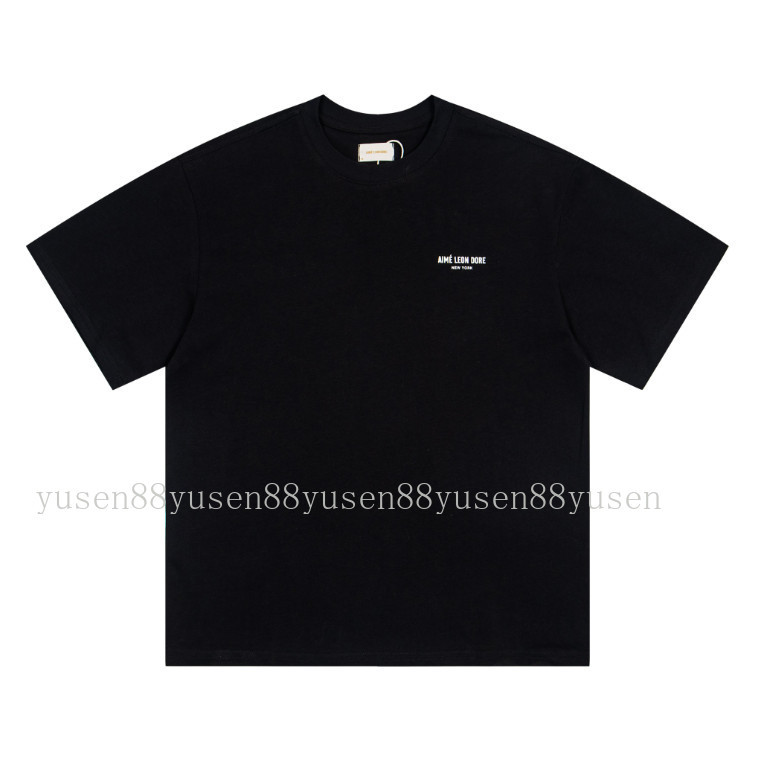 Aime Leon Dore Áo Thun Tay Ngắn Cotton Nguyên Chất, In Chữ Đơn Giản