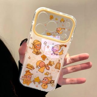 Bảo Vệ Toàn Diện Ống Kính Hoạt Hình Dễ Thương Màu Vàng Twinkle Starman Wrsit Dây Đeo Ốp Điện Thoại Cho iPhone 17Promax 17Pro 15 16 Promax Vỏ Mềm Mại Chống Sốc