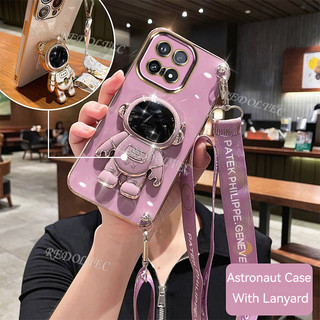 Ốp lưng IQOO 15 Thời trang mới Vỏ điện thoại mạ điện 6D dễ thương IQOO15 có giá đỡ phi hành gia Dây đeo chéo dài cho bé gái