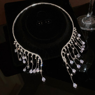 Giọt nước tua rua choker cá tính, phù hợp thời trang, dây chuyền xương đòn sang trọng