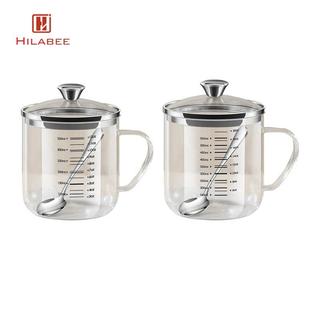 Cốc đo thủy tinh có nắp đậy, cốc uống nước, cốc có borosilicate cao