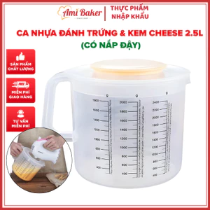 Ca Nhựa Đánh Trứng Và Kem Cheese 2.5L Có Nắp Đậy, Chuyên Dụng Cho Pha Chế