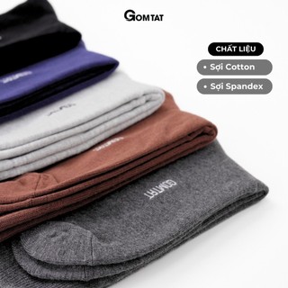 [PHIÊN BẢN MỚI] Tất nam công sở đi giày tây GOMTAT, vớ nam cổ cao màu trơn basic phối giày tây chất cotton - LUX-1804