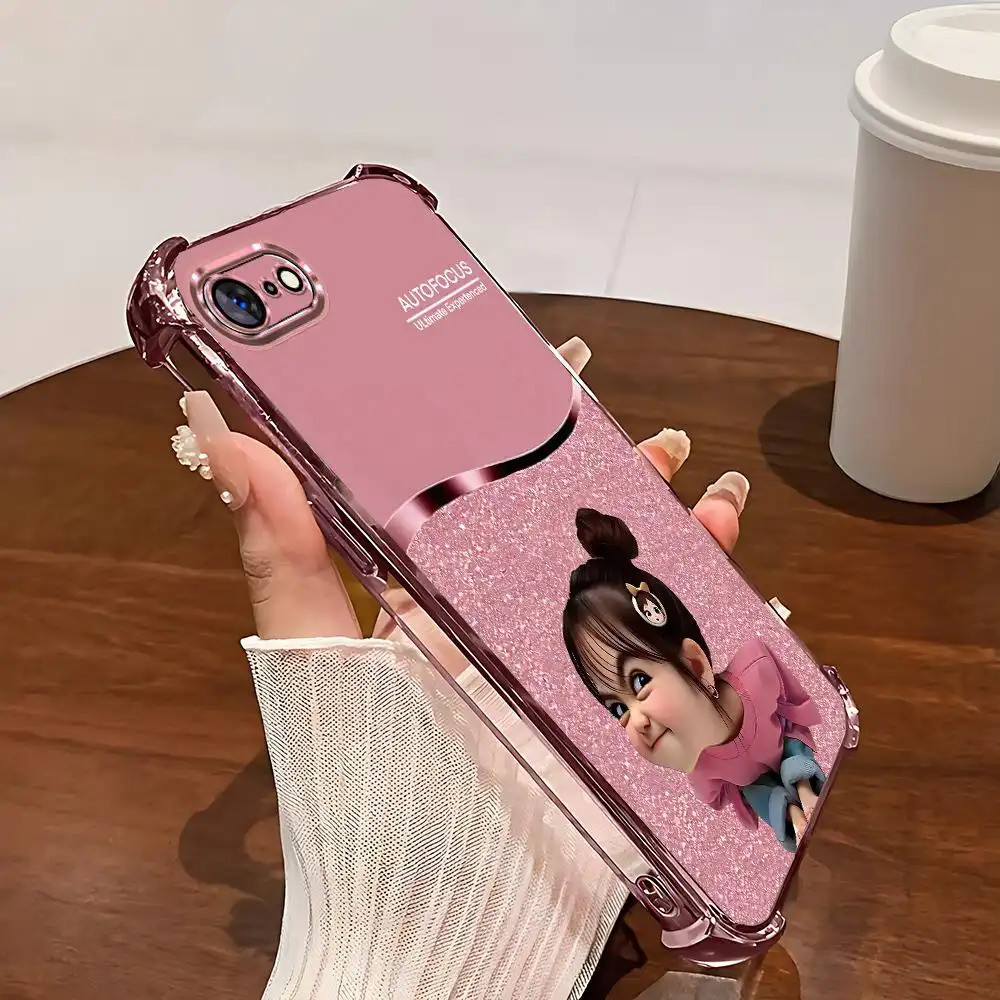 Ốp TPU trong suốt cho iPhone 8 nữ, thiết kế mới, giá hợp lý, bền, chống rơi trượt, hạn chế vân tay