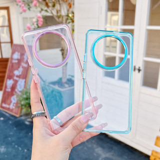 Ốp Điện Thoại Acrylic Trong Suốt Màu Cho Honor 400 200 Lite Pro Smart X9C X7C X6B Plus Magic7 Lite 5G 4G Khung TPU Chống Rơi Chống Rơi Vỏ Đơn Giản Thời Trang