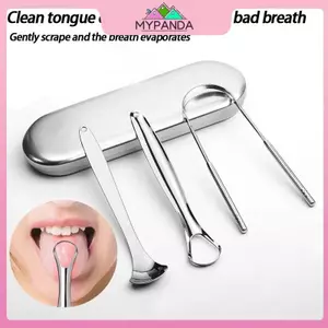 Dụng cụ cạo lưỡi U bằng thép không gỉ MYPANDA Loại bỏ chuyên nghiệp Dụng cụ chăm sóc vệ sinh răng miệng hôi miệng.