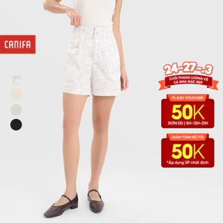 Quần short nữ CANIFA cạp cao ống rộng vừa 6BS25S011