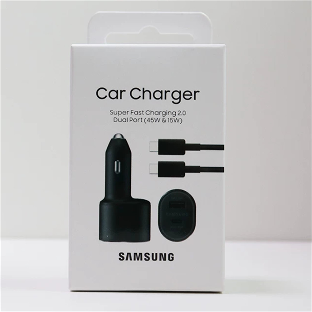 Samsung 60W Siêu Nhanh Xe Sạc Pd Usb Loại C Cổng Tự Động Cargador 45W Cho Galaxy S25 S24 S23 S22 Ultra Note 20 10 Plus A35 A55