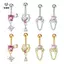 Nhẫn xuyên bụng zircon hình trái tim, trang sức cơ thể thời trang cho nữ
